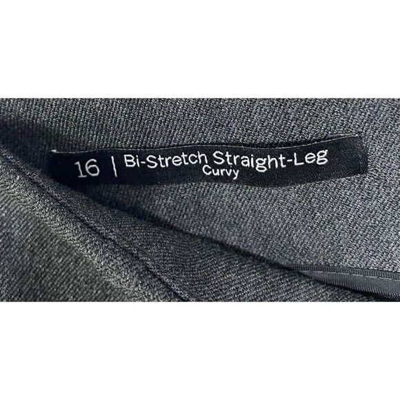 Talbots Size 16 Curvy Bi Stretch Pants High Waist Straight Leg Full Gray NWT - Picture 4 of 7
